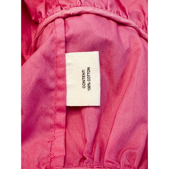 CELIA B Einar Pink Embroidered Puff Sleeve Tiered Mini Dress Size Small - Picture 4 of 5